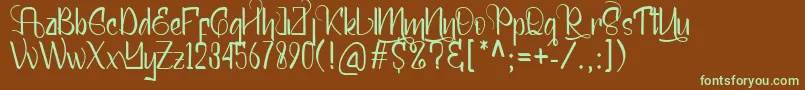 Шрифт Mellunker – зелёные шрифты на коричневом фоне
