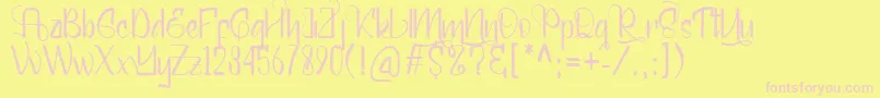 Mellunker Font – Pink Fonts on Yellow Background