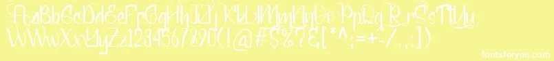 Mellunker Font – White Fonts on Yellow Background