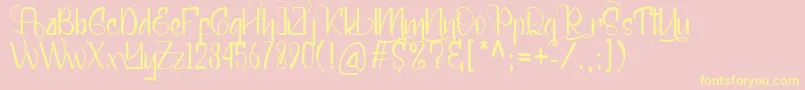 Mellunker Font – Yellow Fonts on Pink Background