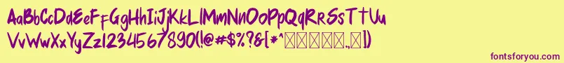 Шрифт mellurack – фиолетовые шрифты на жёлтом фоне
