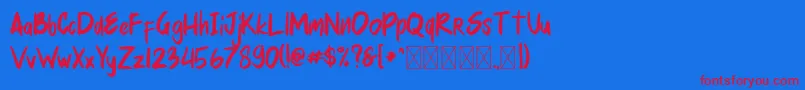 mellurack Font – Red Fonts on Blue Background
