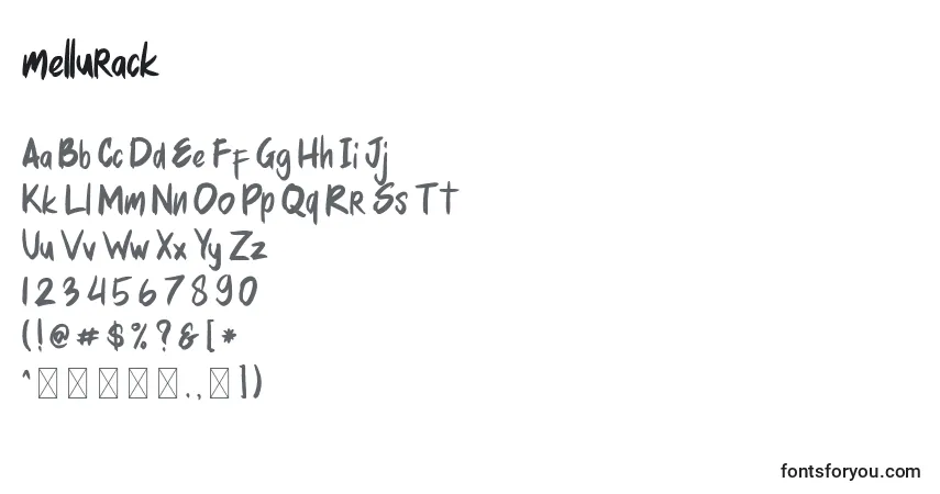 Schriftart Mellurack (134044) – Alphabet, Zahlen, spezielle Symbole