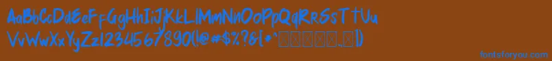 mellurack Font – Blue Fonts on Brown Background
