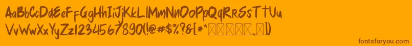 mellurack Font – Brown Fonts on Orange Background