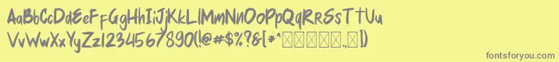 mellurack Font – Gray Fonts on Yellow Background