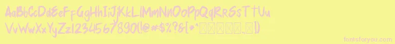 mellurack Font – Pink Fonts on Yellow Background