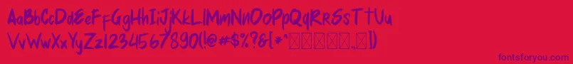 mellurack Font – Purple Fonts on Red Background