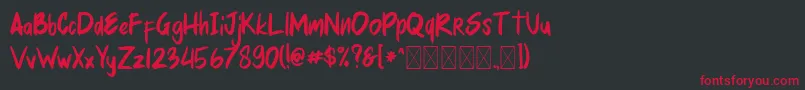 mellurack Font – Red Fonts on Black Background