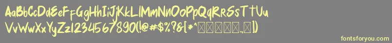 Weitere Informationen zur mellurack-Schriftart mellurack-Schriftart – Gelbe Schriften auf grauem Hintergrund
