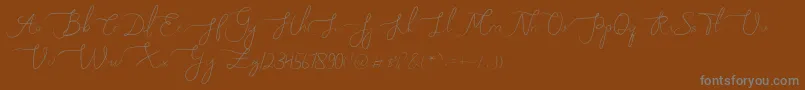 Melly Eret-Schriftart – Graue Schriften auf braunem Hintergrund