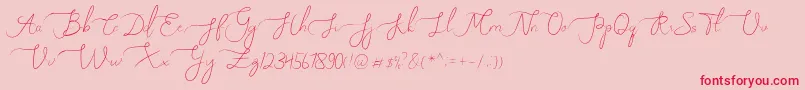 Melly Eret-Schriftart – Rote Schriften auf rosa Hintergrund