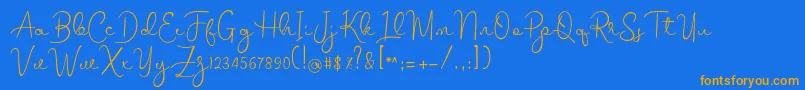 melodie Font – Orange Fonts on Blue Background