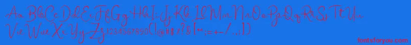 melodie Font – Red Fonts on Blue Background