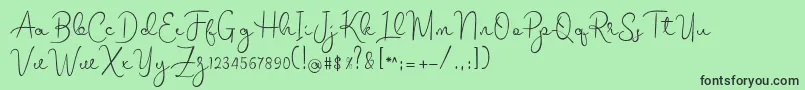 melodie Font – Black Fonts on Green Background