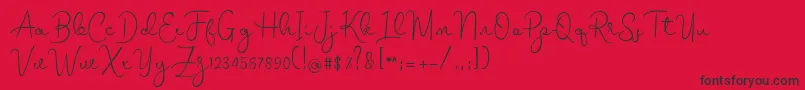 melodie Font – Black Fonts on Red Background