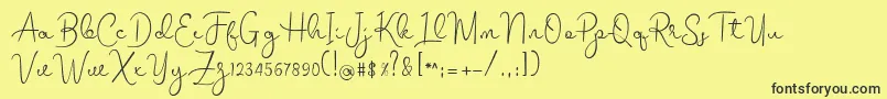 melodie Font – Black Fonts on Yellow Background