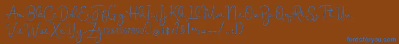 melodie Font – Blue Fonts on Brown Background