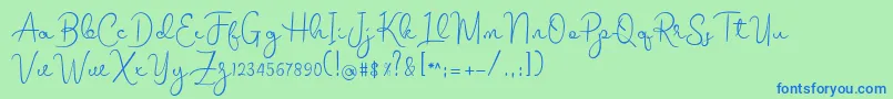 melodie Font – Blue Fonts on Green Background