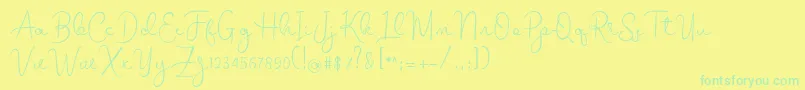 melodie Font – Green Fonts on Yellow Background