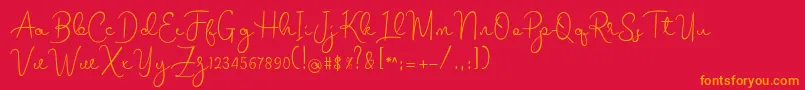melodie Font – Orange Fonts on Red Background