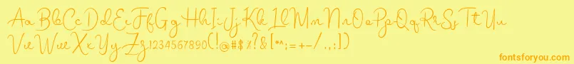 melodie Font – Orange Fonts on Yellow Background