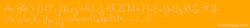 melodie Font – Pink Fonts on Orange Background