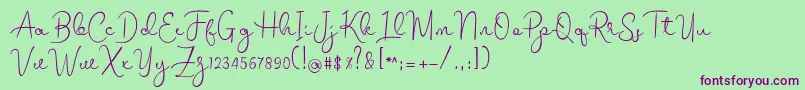 melodie Font – Purple Fonts on Green Background