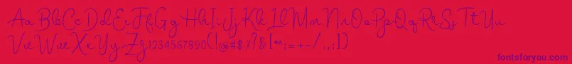 melodie Font – Purple Fonts on Red Background