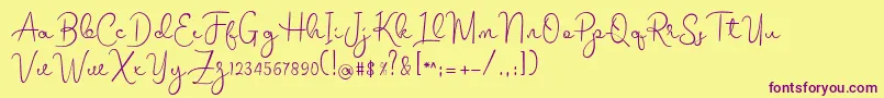 melodie Font – Purple Fonts on Yellow Background