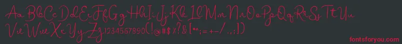 melodie Font – Red Fonts on Black Background