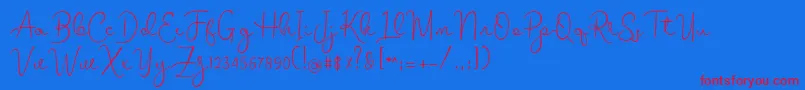 melodie Font – Red Fonts on Blue Background