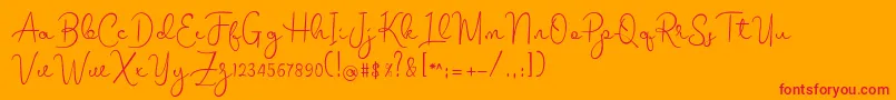 melodie Font – Red Fonts on Orange Background
