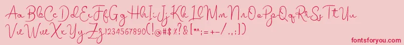 melodie Font – Red Fonts on Pink Background