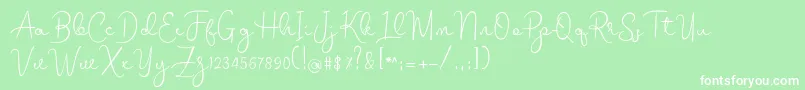 フォントmelodie – 緑の背景に白い文字