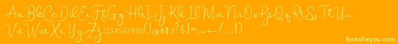melodie Font – Yellow Fonts on Orange Background