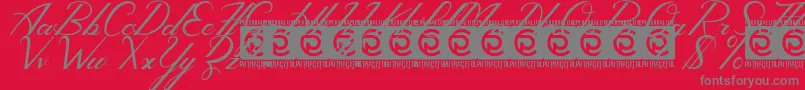 MelodiousScript Free Font – Gray Fonts on Red Background