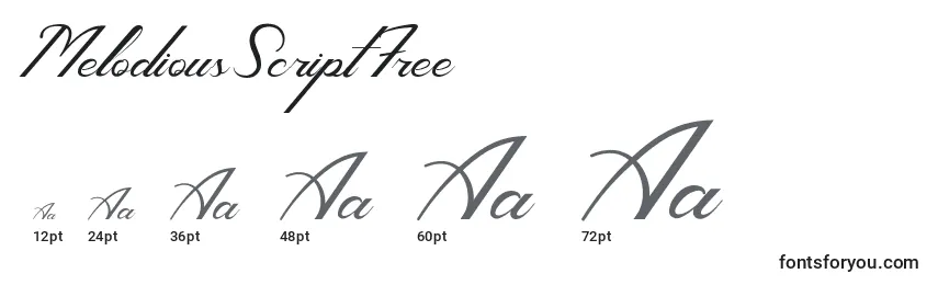 MelodiousScript Free Font Sizes