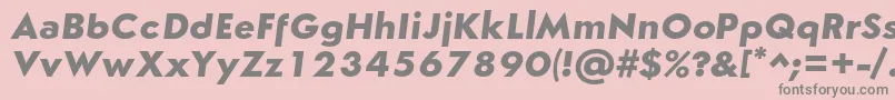 Fonte SemplicitaBoldItalic – fontes cinzas em um fundo rosa