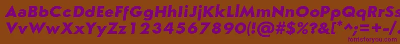 SemplicitaBoldItalic Font – Purple Fonts on Brown Background