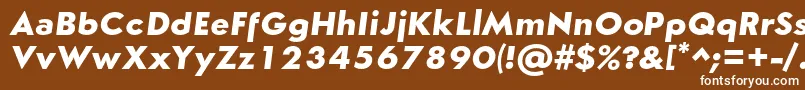 Czcionka SemplicitaBoldItalic – białe czcionki na brązowym tle