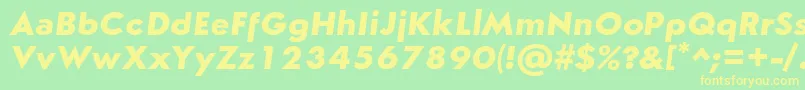 SemplicitaBoldItalic Font – Yellow Fonts on Green Background