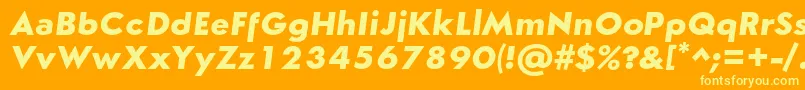 SemplicitaBoldItalic Font – Yellow Fonts on Orange Background