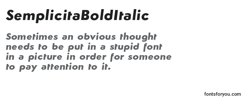 SemplicitaBoldItalic Font