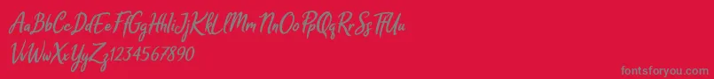 Melodya Chatrina Italic Font – Gray Fonts on Red Background