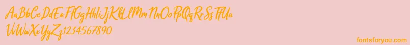 Melodya Chatrina Italic Font – Orange Fonts on Pink Background
