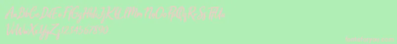 Melodya Chatrina Italic Font – Pink Fonts on Green Background
