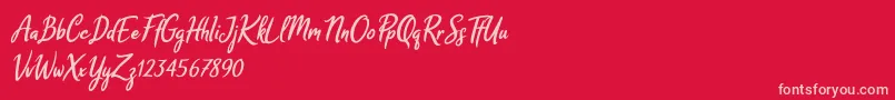 Melodya Chatrina Italic Font – Pink Fonts on Red Background