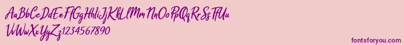 Melodya Chatrina Italic Font – Purple Fonts on Pink Background