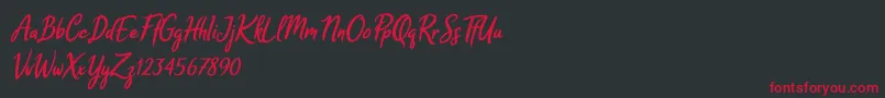 Melodya Chatrina Italic-Schriftart – Rote Schriften auf schwarzem Hintergrund